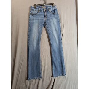 Rock & Roll Denim Womens Mid Rise Bootcut Jeans 29 x 34 Blue Wash